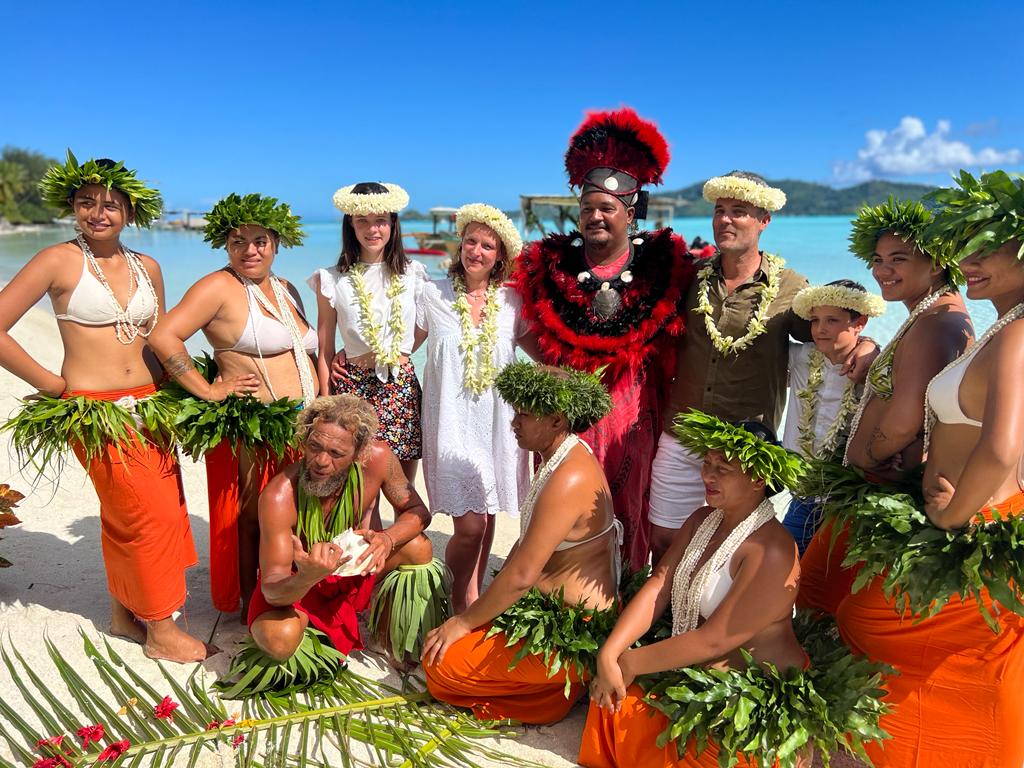 Traditional Polynesian dancers during Heiva i Tahiti Festival